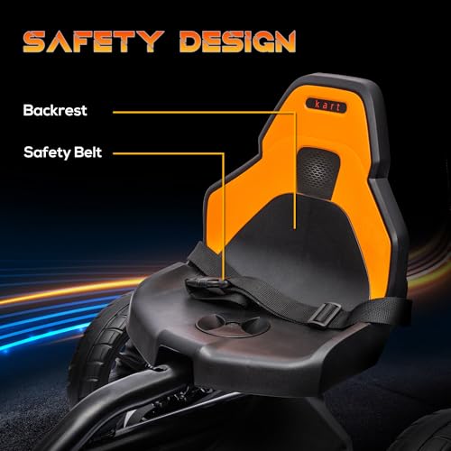 12V Electric Go Kart for Kids, Outdoor Ride-On Toy with Adjustable Speed A571780