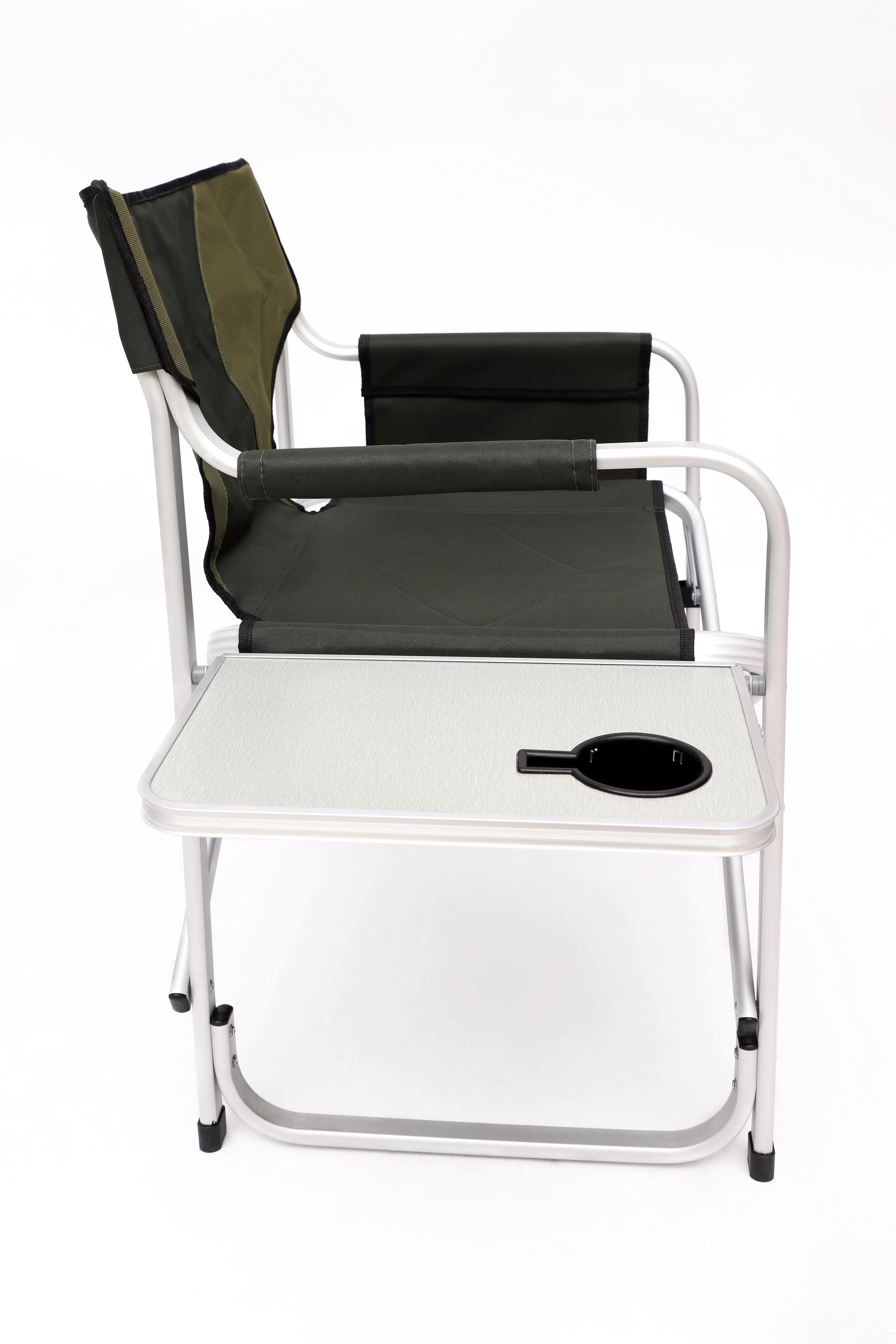 Padded Folding Outdoor Chair with Side Table and Storage Pockets Z2306