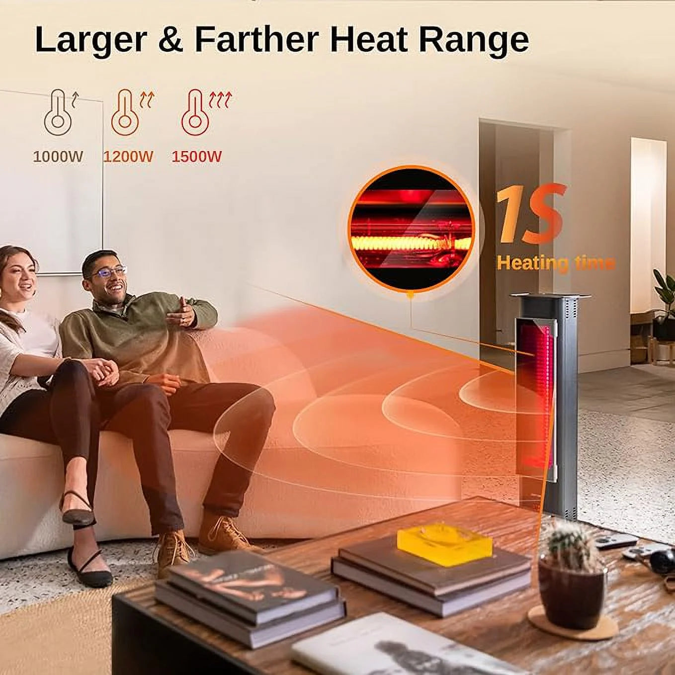 Patio Heater 1500W Infrared Electric Portable Tower X9352