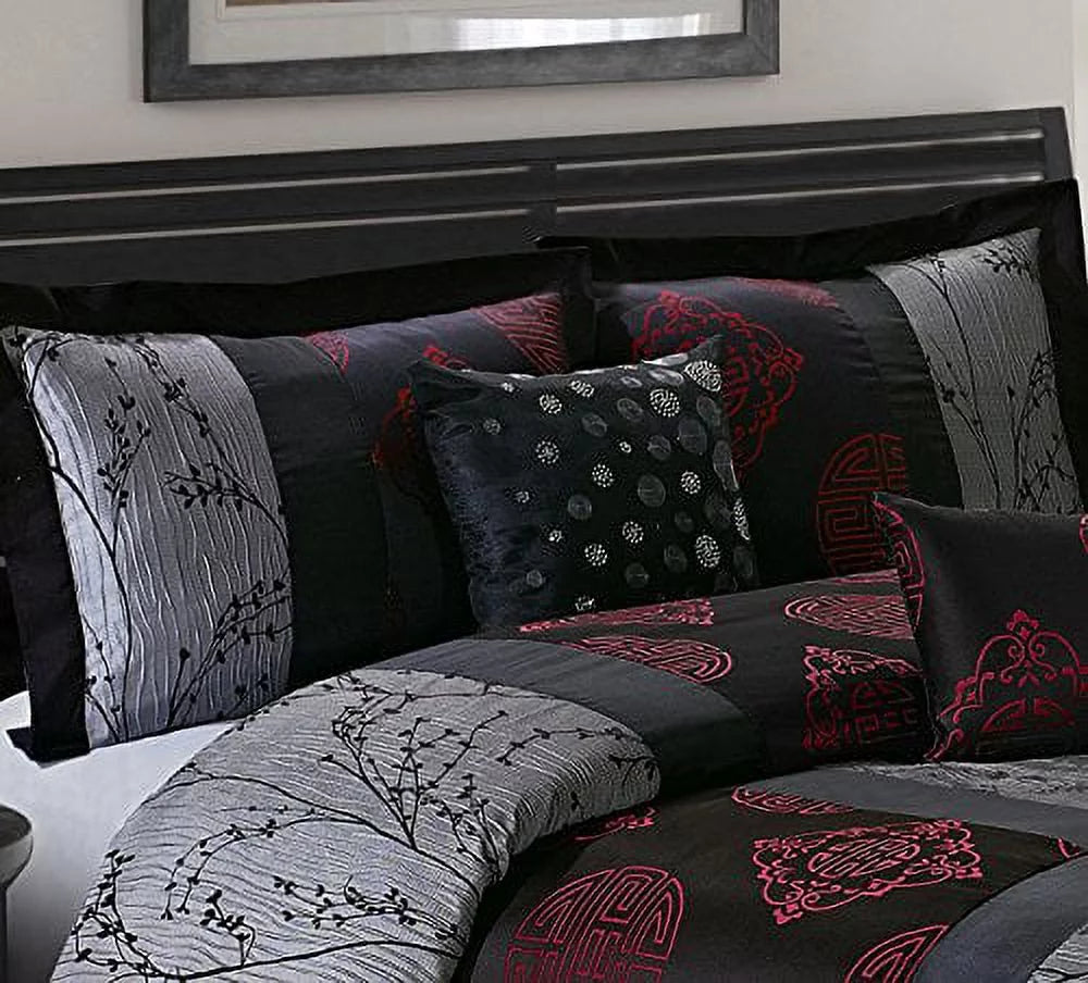Square Patchwork Jacquard Comforter Set, Queen L4343
