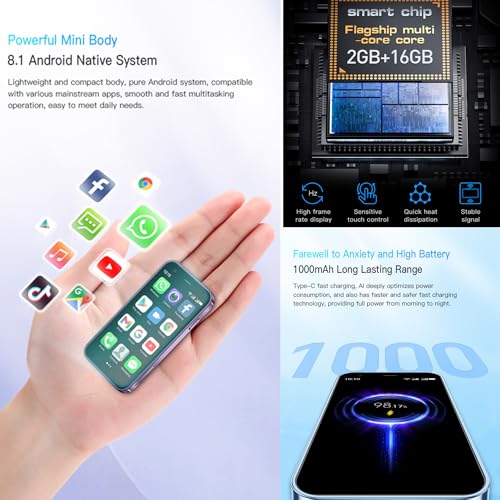 Mini Smartphone 3.0 Inch WiFi GPS Quad Core Android 8.1 Dual Sim HD Camera 2GB RAM 16GB ROM N523