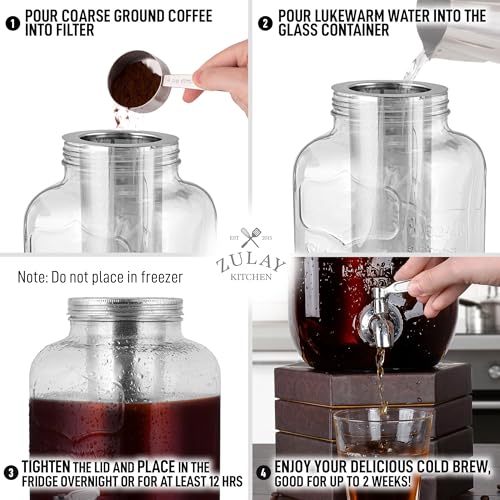 1 Gallon Cold Brew Coffee Maker with Stainless Steel Infuser R33551