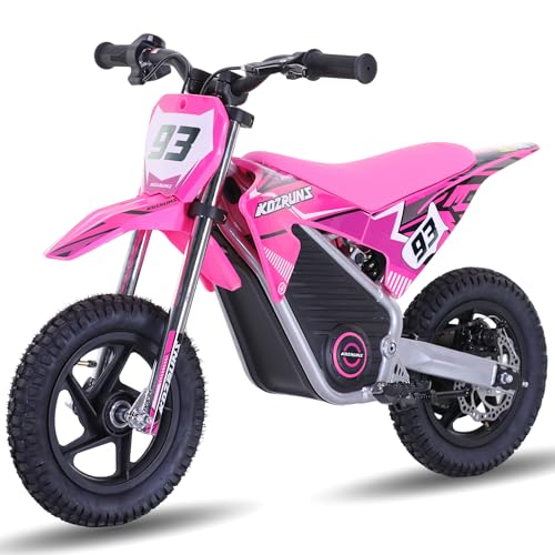 Electric Dirt Bike for Kids Aged 4-8, 350W Brushless Motor, 14'' Off-Road Tires, Blue J66927