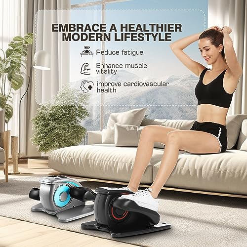 Under Desk Elliptical Machine - Quiet Pedal Exerciser for Seniors, Office & Home N263
