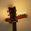 Guitar Wall Mount Stand with LED Lights, Solid Wood & Acrylic, USB-Powered Z93098