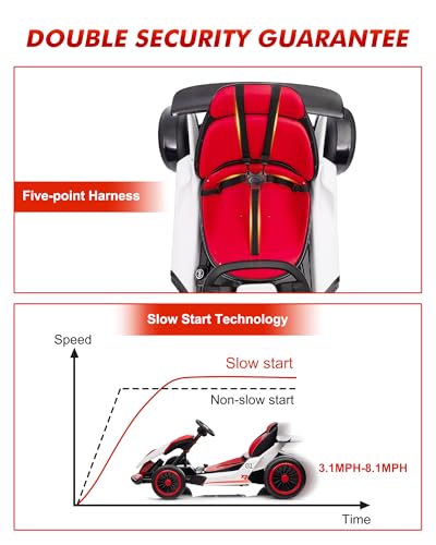 24V Electric Drift Go Kart for Kids 6-12, 2 Speed, Max Load 110lbs G207