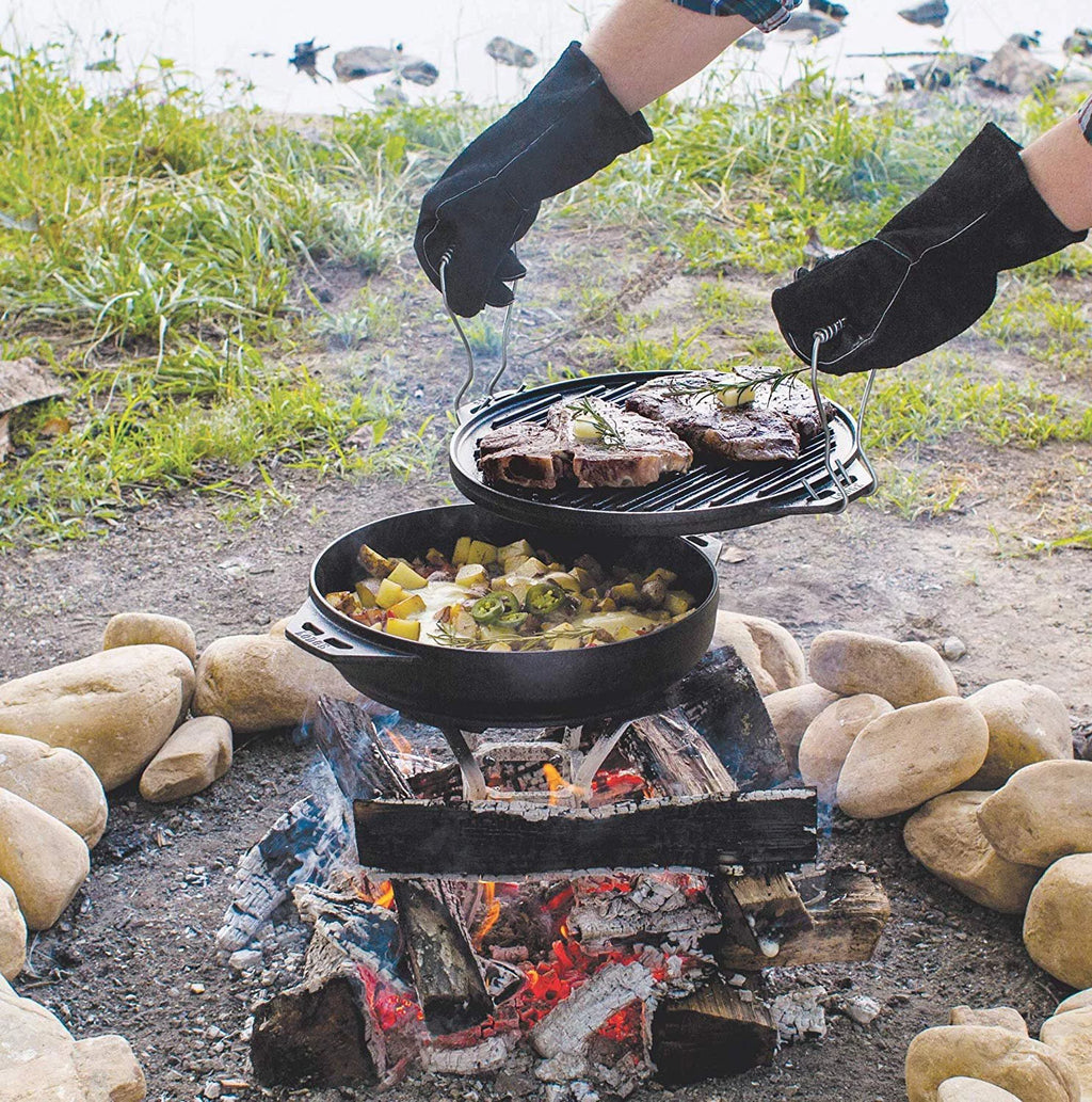 Cast Iron Cook-It-All Kit, Five-Piece Set with Reversible Grill/Griddle and Wok S44371