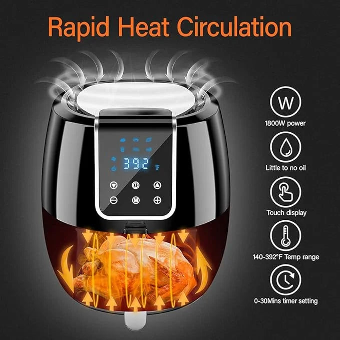 6-in-1 Air Fryer 7Qt Smart Electric Hot Airfryer Black M66660