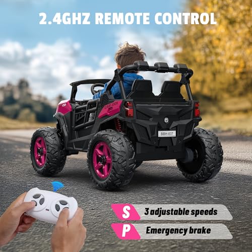 24V 2 Seater Ride on Car Truck, 4WD, Remote Control, Pink P334