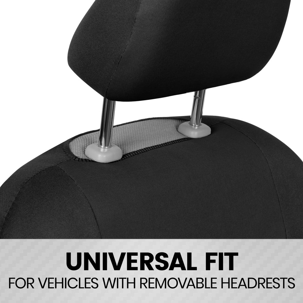 Car Seat Covers Front Set in Black, Easy to Install, for Cars Trucks Van SUV Y312032