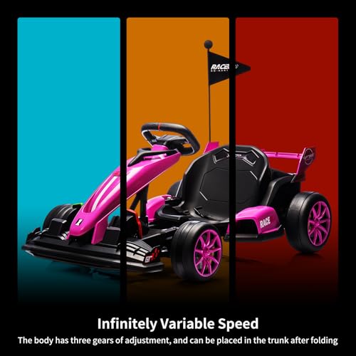 24V Electric Drift Kart for Kids with Adjustable Seat and 8.5MPH Speed Z339