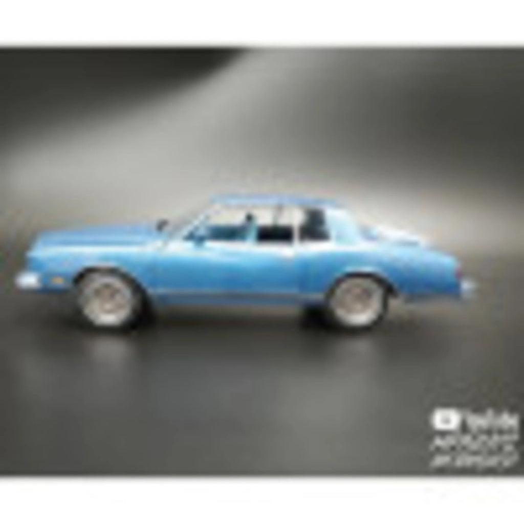 1:25 Scale Model Kit - 1980 Chevy Monte Carlo with Chopper & Trailer, Unpainted Building Kit Q628