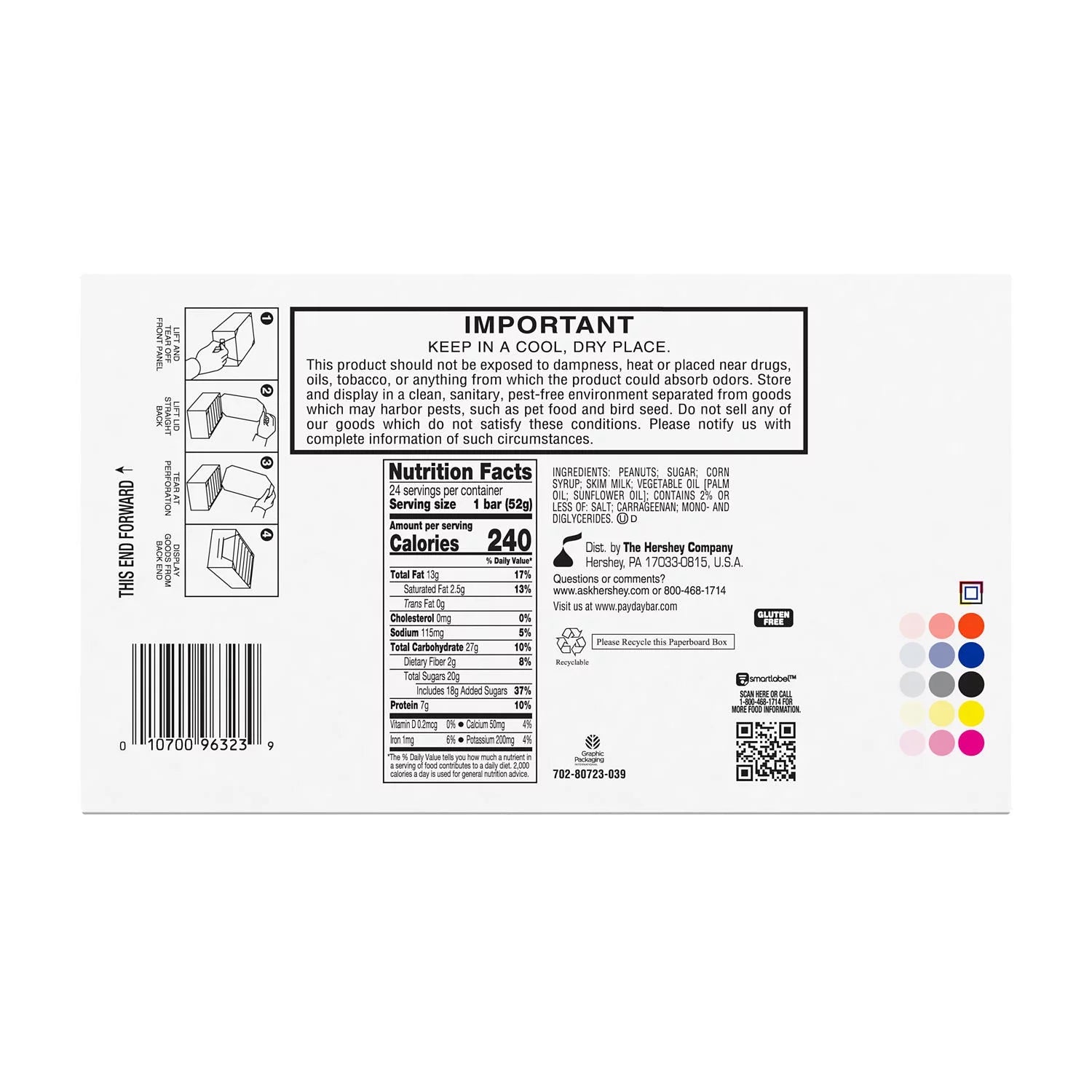 Peanut Caramel Candy Bars, 1.85 oz, 24 Count V553