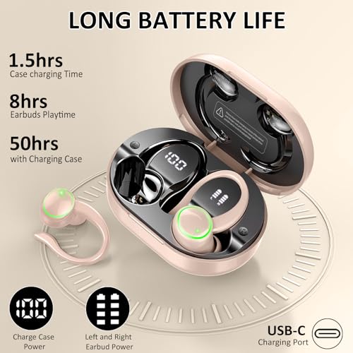 Wireless Earbuds Bluetooth 5.4 with Noise Cancelling Mic, IP7 Waterproof for Running Z469