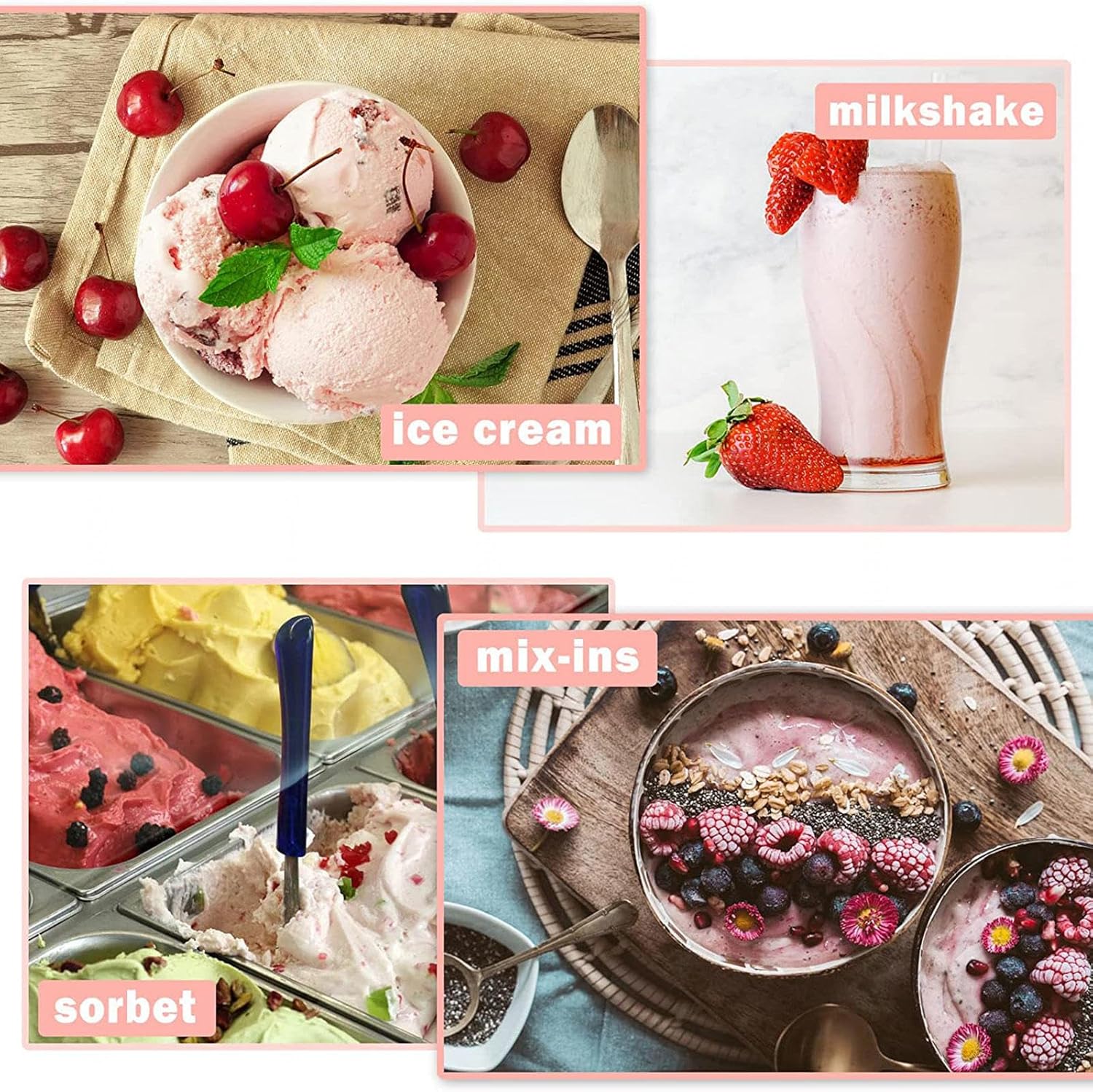 24 oz Ice Cream Maker Pints, BPA-Free, Dishwasher Safe N843893