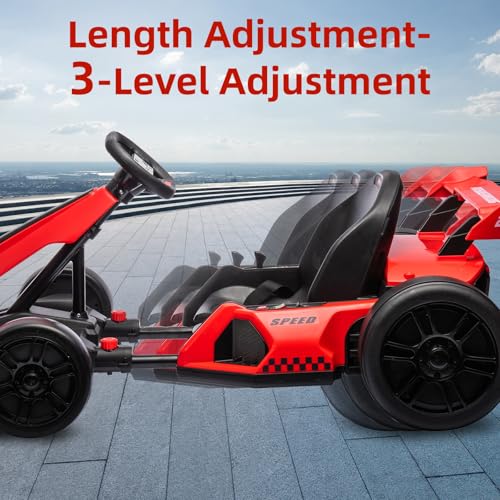 24V Electric Drift Go Kart for Kids, Adjustable Seat, 8mph C10094