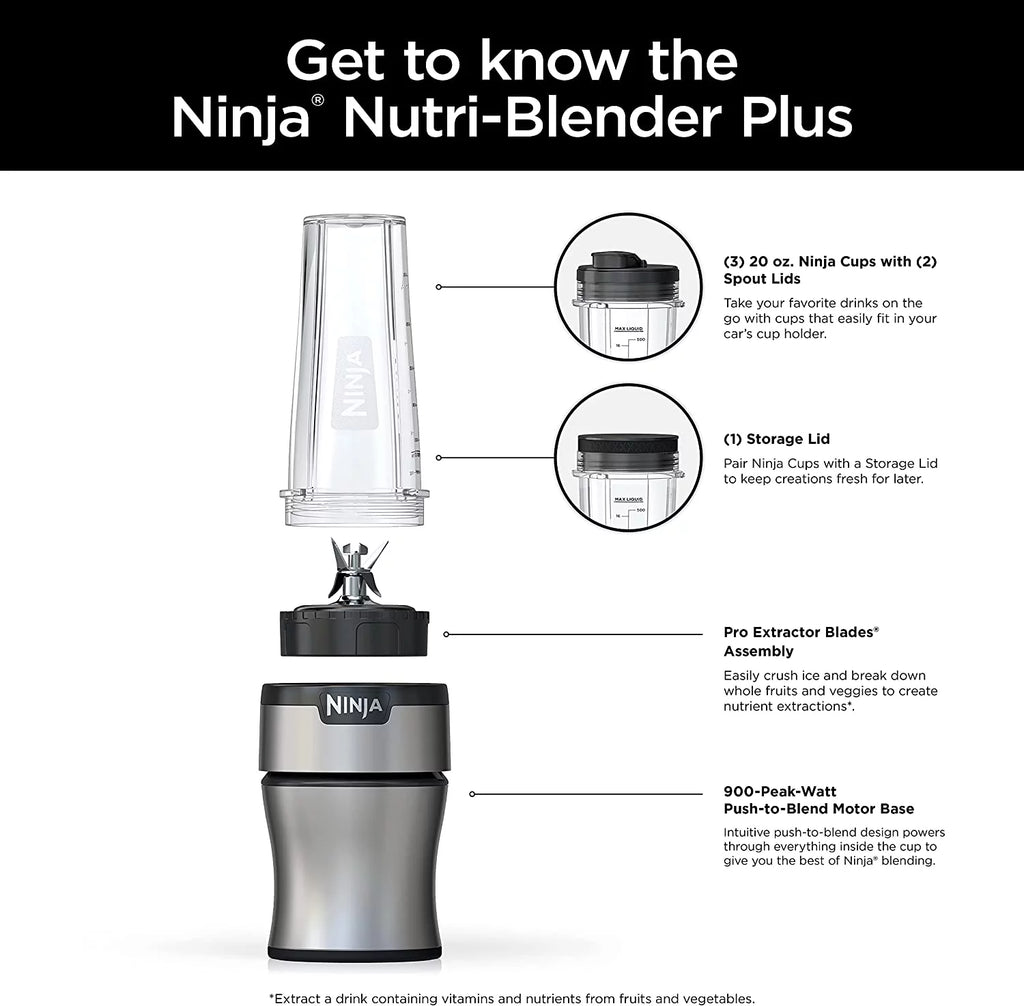 Compact Personal Blender, 900-Peak-Watt Motor, Silver P942971