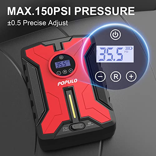 Cordless Tire Inflator Portable Air Compressor with Digital Pressure Gauge J648