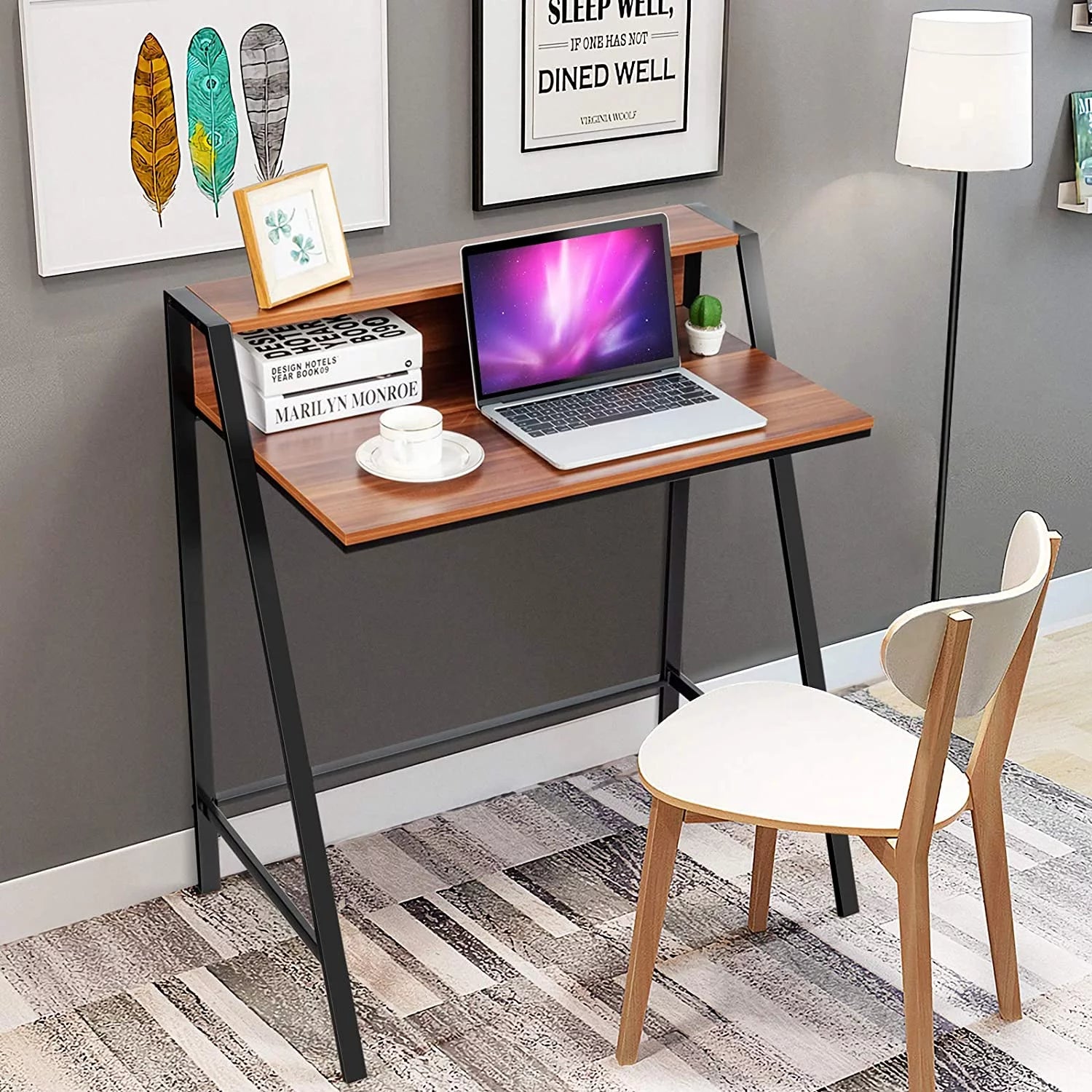 Compact Home Office Desk with Sturdy Frame for Small Spaces J78201