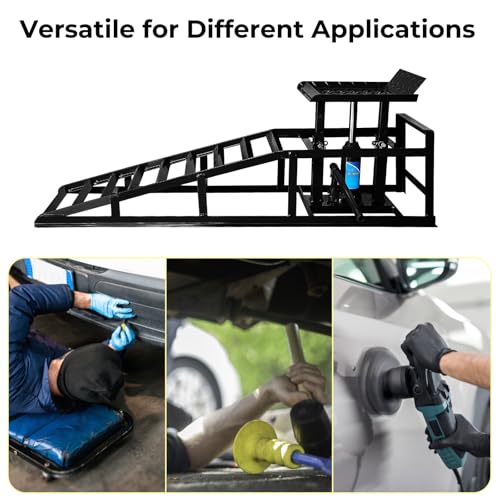 Heavy Duty Steel Hydraulic Car Ramps for Oil Change, 2 Pack J984