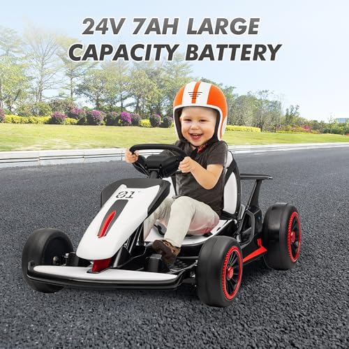 Electric Drift Kart with Adjustable Seat, 24V Ride On Toy for Kids G7951