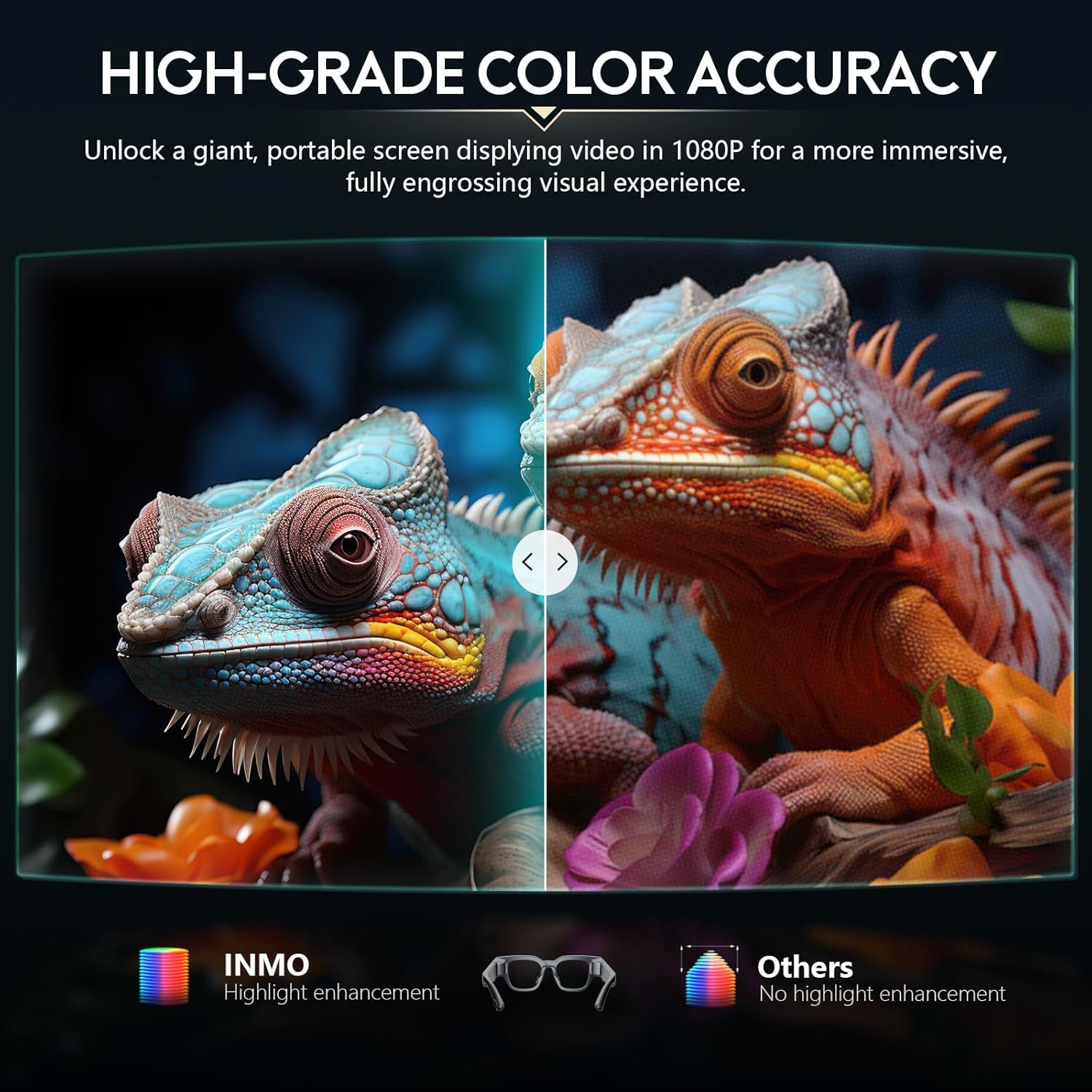 AR Glasses Wireless with 1080P Micro-OLED Virtual Theater and Camera T34510