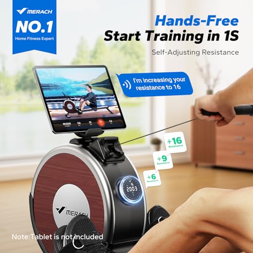 Magnetic Rowing Machine for Home, 16 Levels, Quiet Resistance, 350lbs Capacity D864861