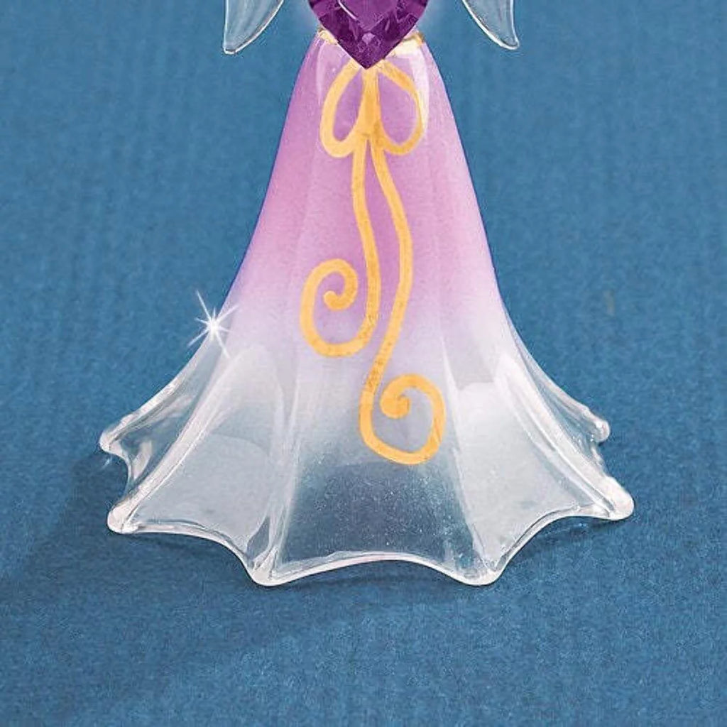 Lavender Angel Figurine with Crystal Heart C870