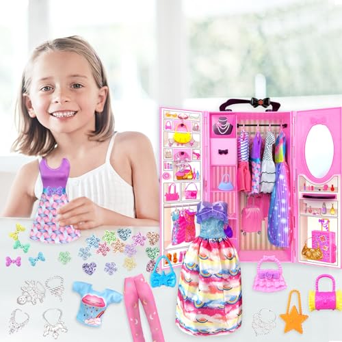 Doll Clothes and Accessories Set with Closet for 11.5 Inch Doll U34465