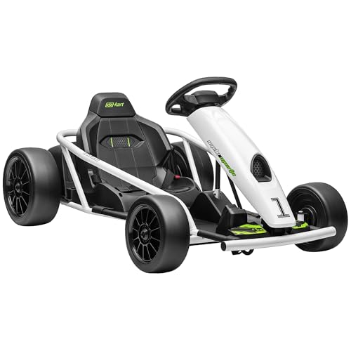 Electric Go Kart Ride On Toy for Kids 8-12, White B8407