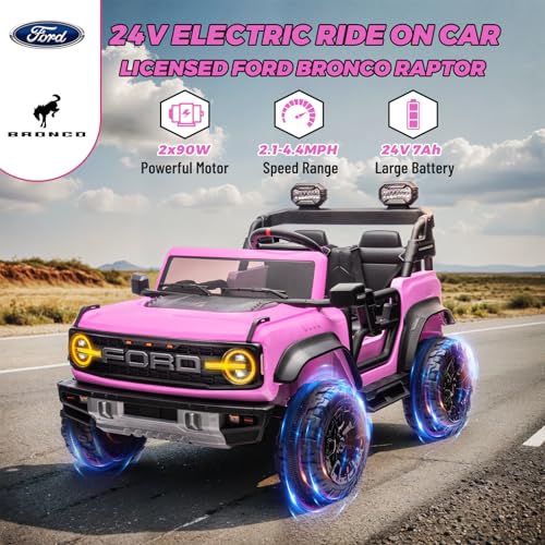 2 Seater Ride On Car for Kids, 24v Electric Truck with Remote Control, Blue O82727