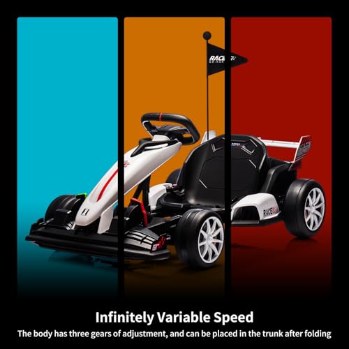 24V Electric Drift Kart for Kids with Adjustable Seat and 8.5MPH Speed Z339