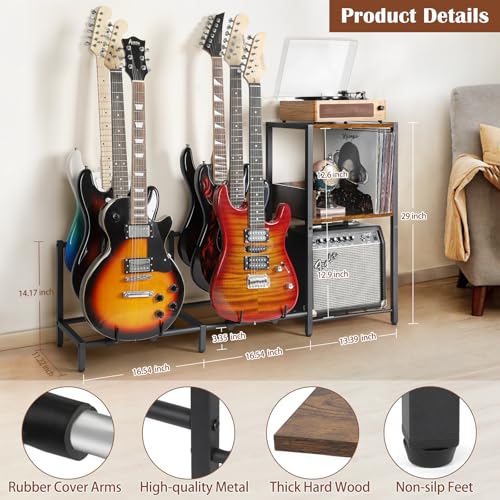 Guitar Stand 4-Tier Rack Holder for Acoustic, Electric, Bass R41022