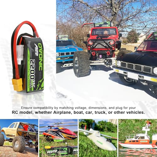 3S Lipo Battery 2200mAh 11.1V with XT60 Connector for RC Drone (2pcs) I3770