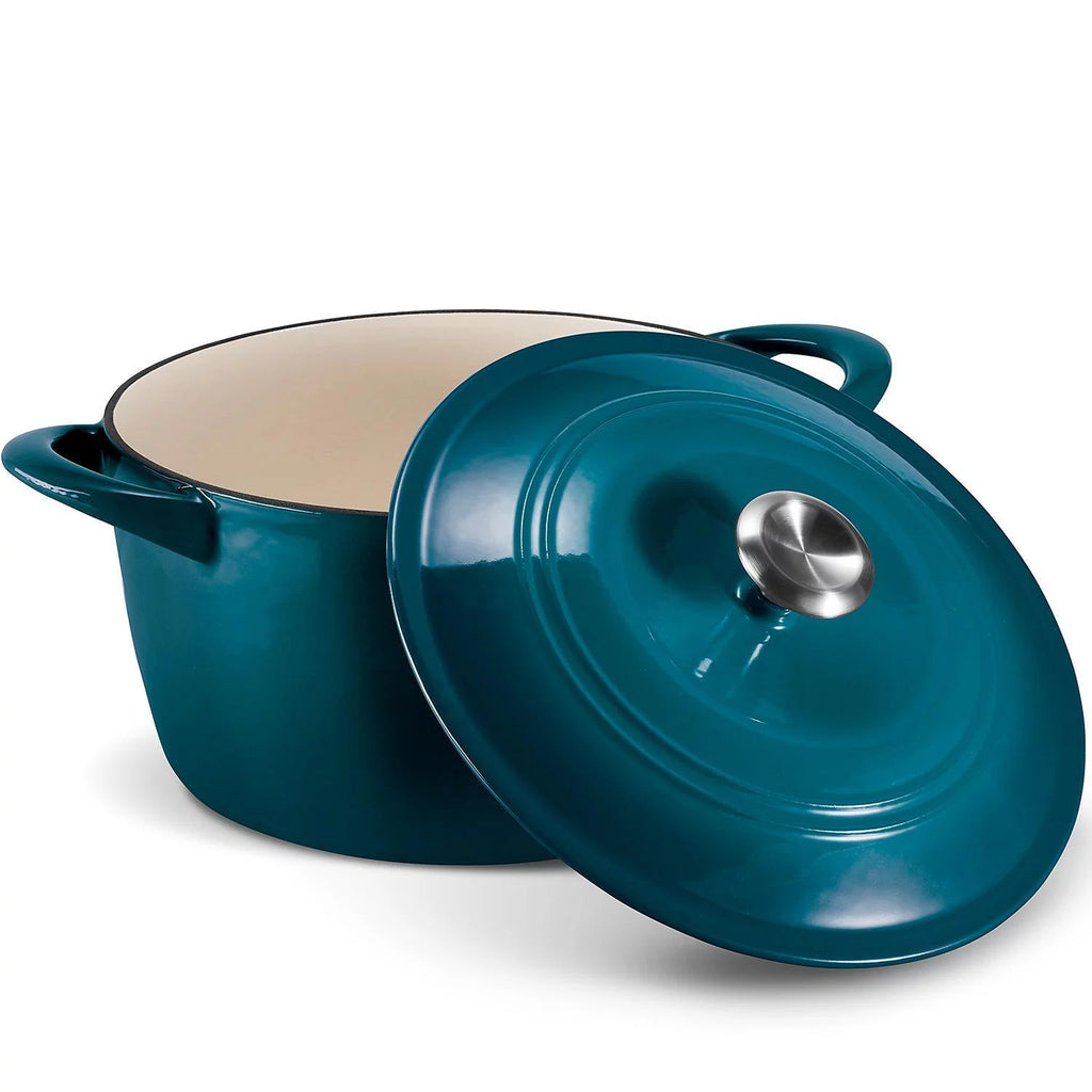 Enameled Cast Iron 7-Qt Covered Round Dutch Oven W972