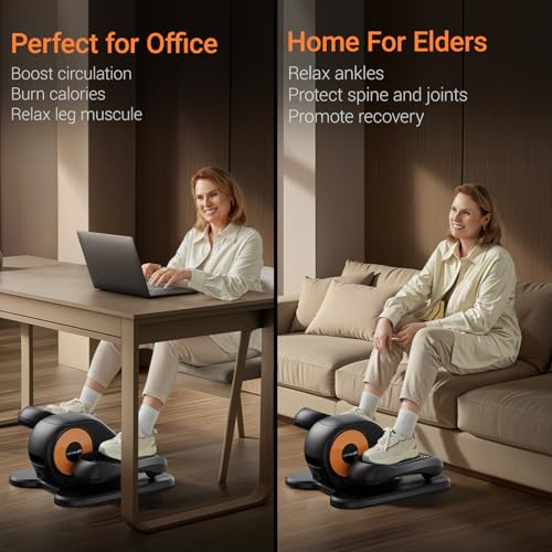 Under Desk Elliptical Machine, Portable Seated Leg Exerciser with Remote M69104