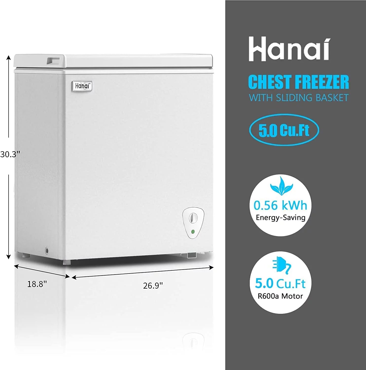 Chest Freezer, 5 Cu.ft, White Q532
