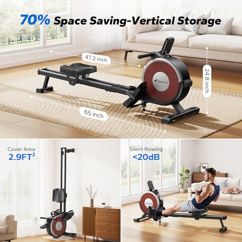 Magnetic Rowing Machine for Home, 16 Levels, Quiet Resistance, 350lbs Capacity D864861