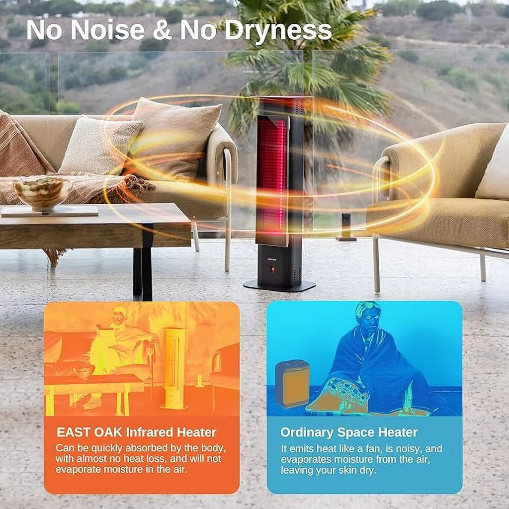 Patio Heater 1500W Infrared Electric Portable Tower X9352