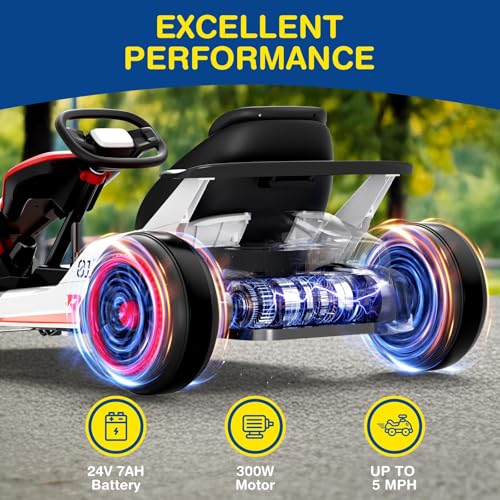 24V Electric Go Kart for Big Kids with 5-Point Safety Belt L11939