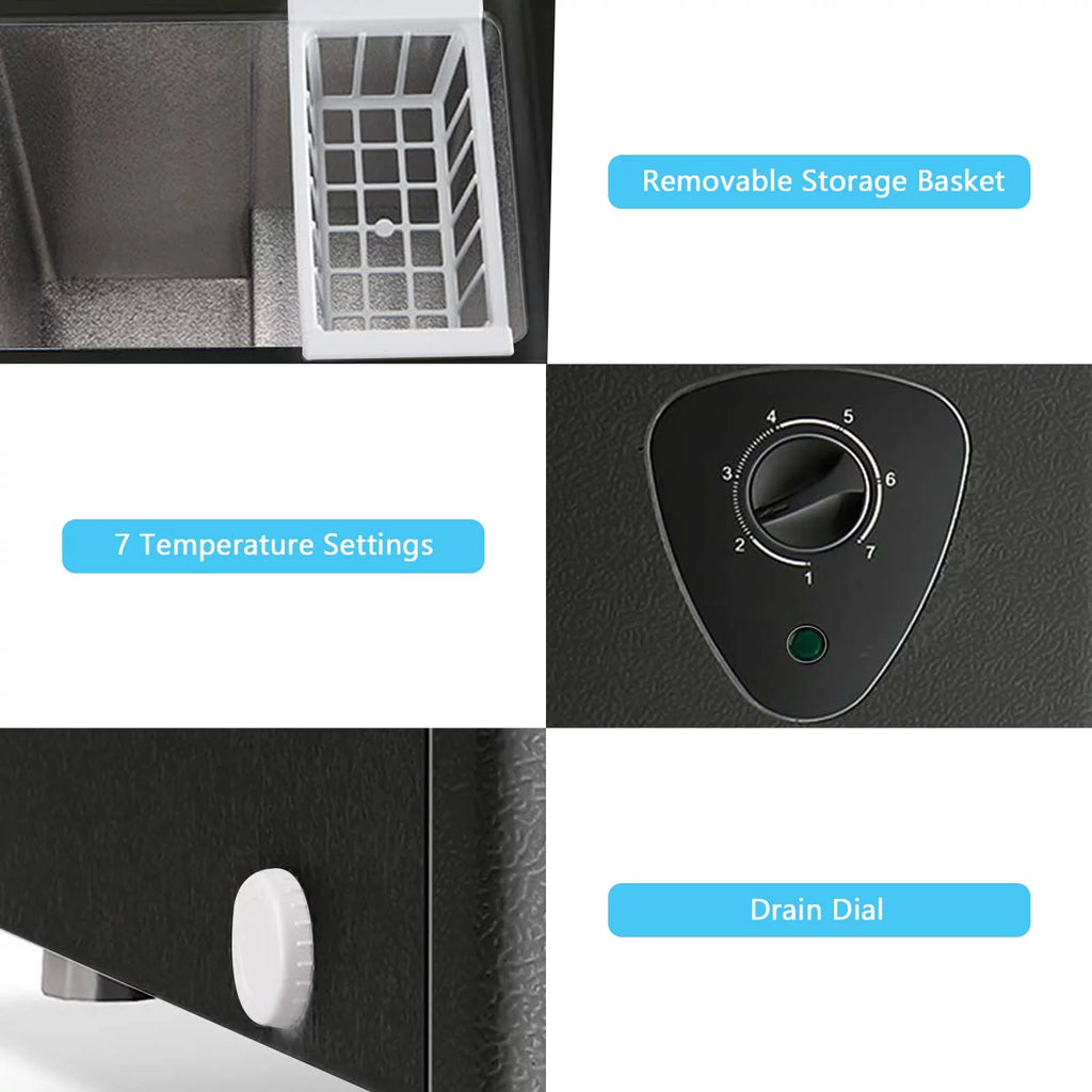 Compact Chest Freezer with Removable Storage Basket Z9971