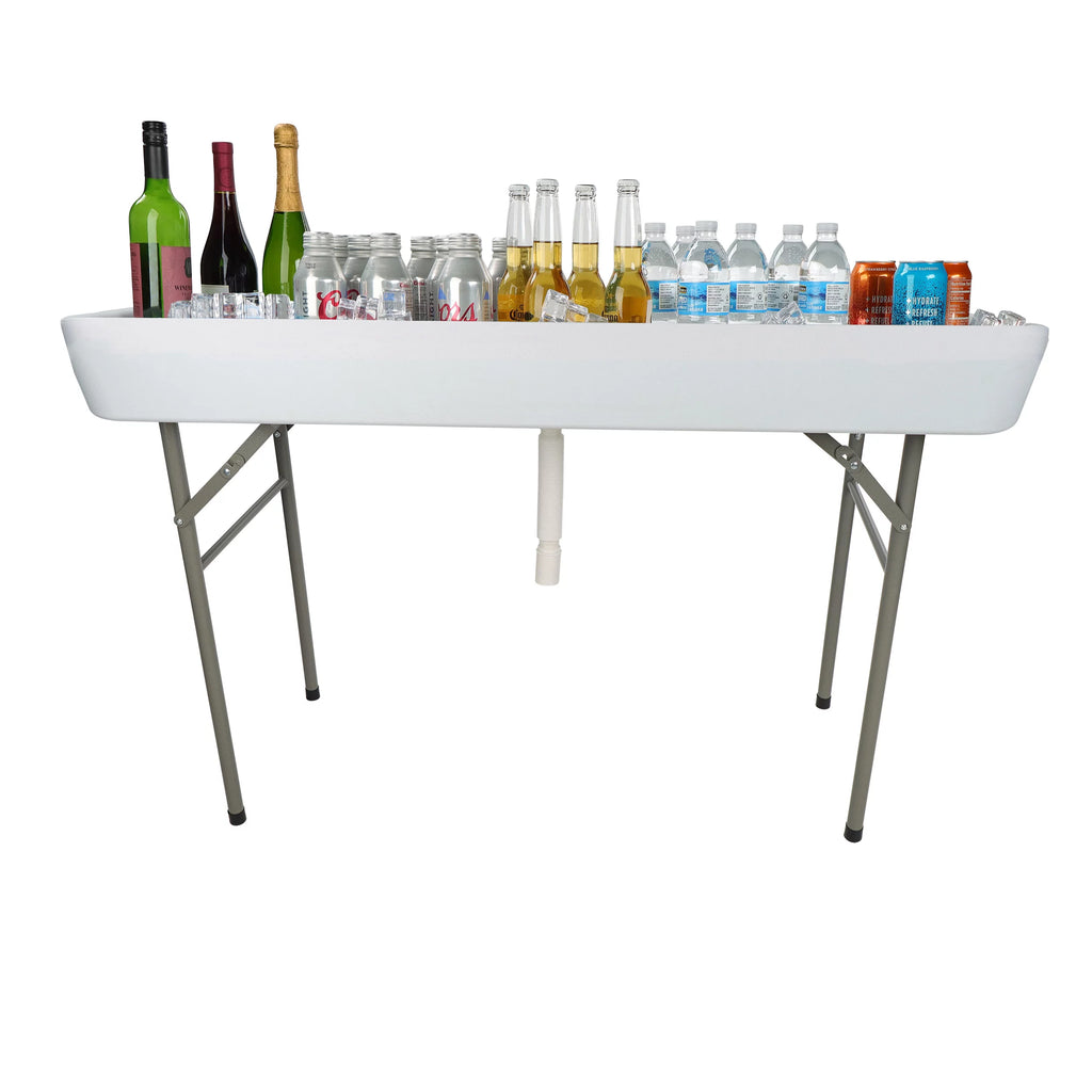 Folding Ice Cooler Table - 4ft Outdoor Bar Cooler Table N691319