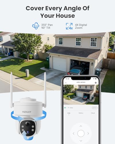 Wireless Outdoor Security Camera, 3MP Pan Tilt 360° with Color Night Vision G68136