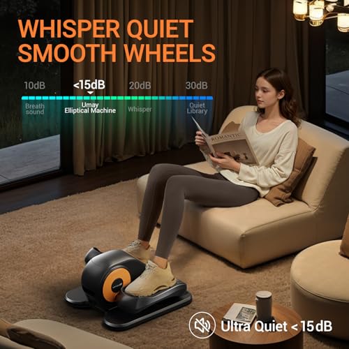 Under Desk Elliptical Machine, Portable Seated Leg Exerciser with Remote M69104