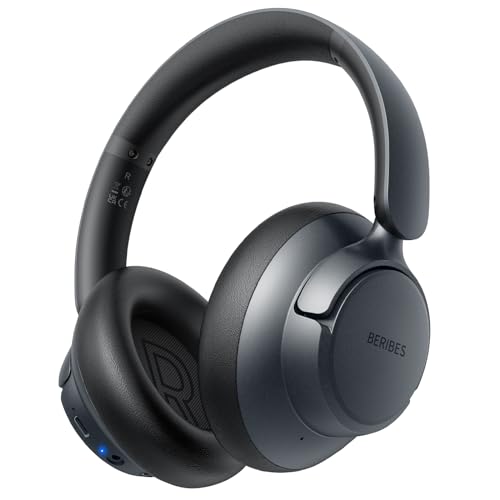 Hybrid Active Noise Cancelling Headphones with Transparent Mode, 70H Playtime, Wireless Bluetooth with Mic, Deep Bass, 3.5mm Cable, Soft Earpads, Fast Charging - Black M65774