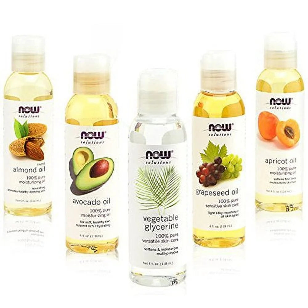 Carrier Oil Gift Set - Almond, Grapeseed, Avocado, Apricot & Vegetable Glycerine, 4 Oz A6871