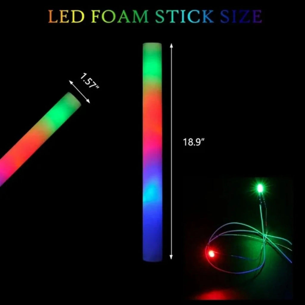 LED Foam Sticks 18in Glow Wands Party Supplies C63298
