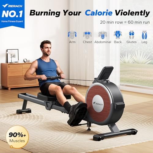 Magnetic Rowing Machine for Home, 16 Levels, Quiet Resistance, 350lbs Capacity D864861