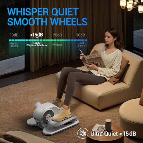 Under Desk Elliptical Machine, Portable Seated Leg Exerciser with Remote M69104
