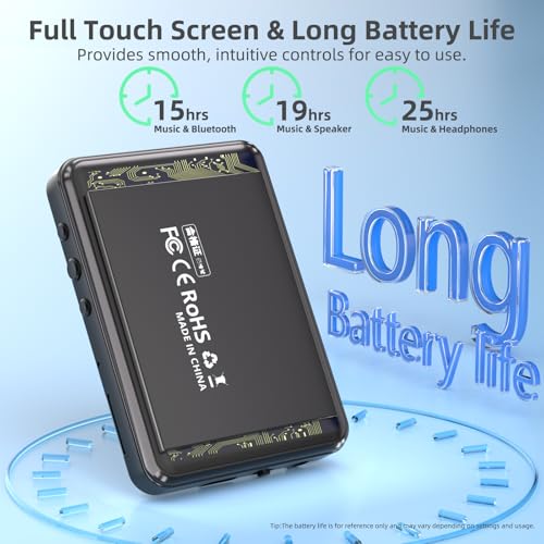 Portable MP3 Player with Bluetooth, Touch Screen, FM Radio, SD Card Slot B4949